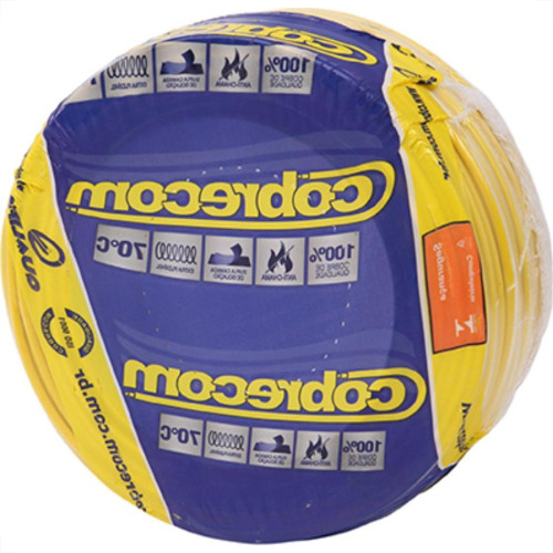 Fio Cabo Auto Cobrecom 100mts 4,0mm Amarelo Fio Cabo Auto Cobrecom 100mts 4,0mm Amarelo
