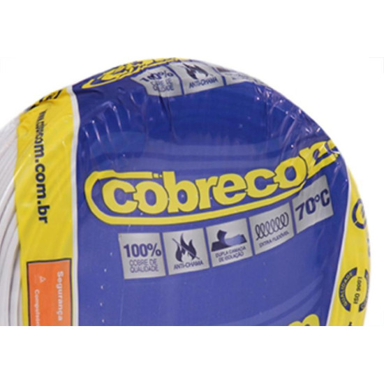 Fio Cabo Auto Cobrecom 100mts 4,0mm Branco