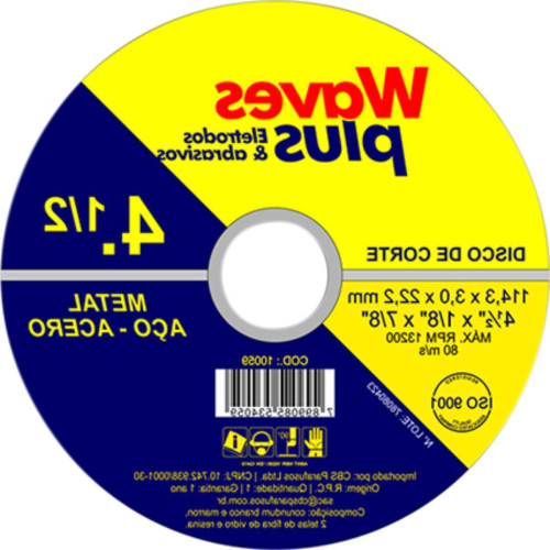 Disco Corte Waves Ferro 4.1/2X7/8 2T Disco Corte Waves Ferro 4.1/2X7/8 2T