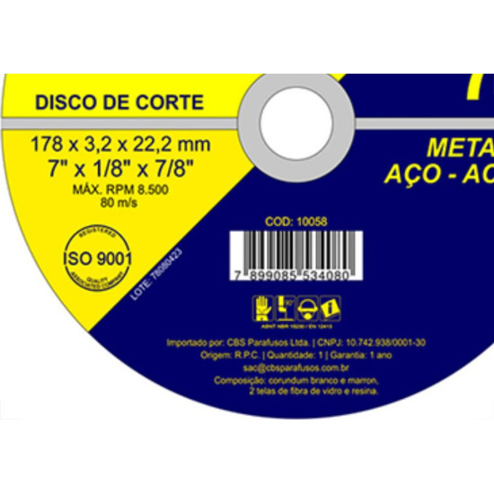 Disco Corte Waves Ferro 7X7/8 2T