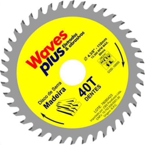 Serra Circ.Widea Waves Plus 4.3/8X40X20 Serra Circ.Widea Waves Plus 4.3/8X40X20