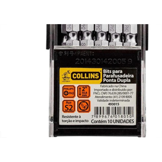 Jogo Ponteira Collins Phil 1/4X 50Mm 10P Jogo Ponteira Collins Phil 1/4X 50Mm 10P