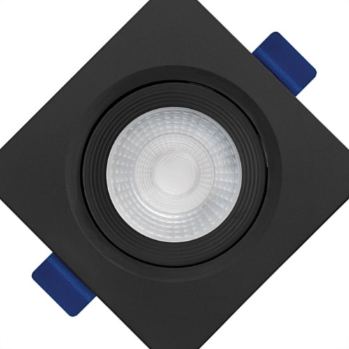 Spot Emb.05W Led 3000K Quadr B_D Preto
