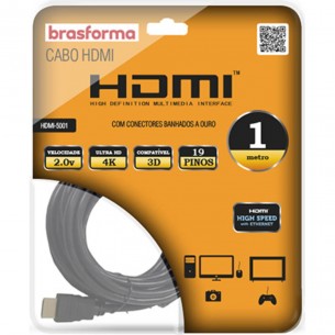 Cabo Hdmi Brasforma 01Mt 2.0 4K