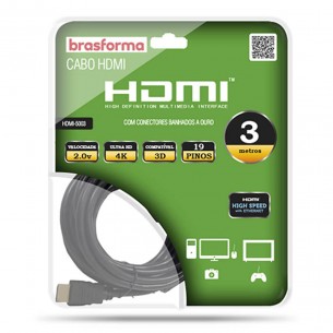 Cabo Hdmi Brasforma 03Mt 2.0 4K