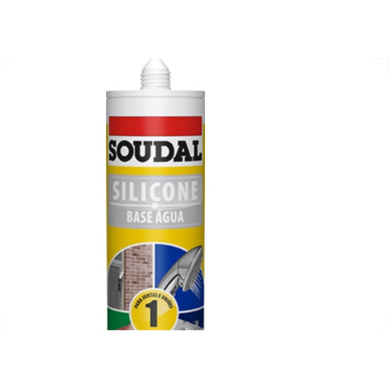 Cola Silicone 420G Soudal Base Agua Branco Cola Silicone 420G Soudal Base Agua Branco