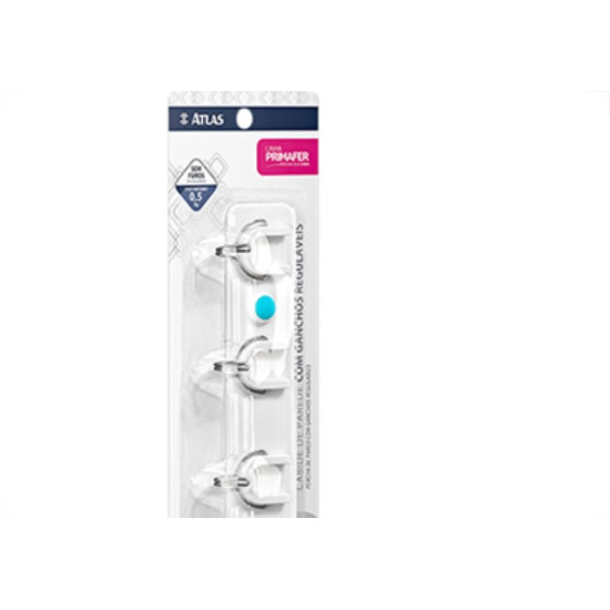 Cabide Adesivo Atlas 0,5Kg Fixo Branco Cabide Adesivo Atlas 0,5Kg Fixo Branco