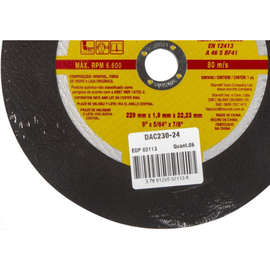 Disco Sped/Inox Starret 9X7/8X1,6 Disco Sped/Inox Starret 9X7/8X1,6