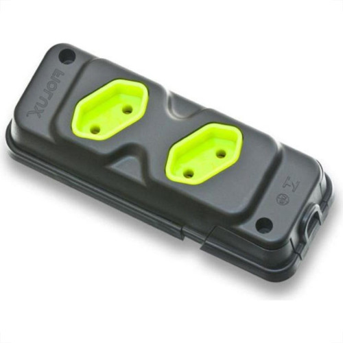 Kit C/2 - Tomada Barra Fiolux Dupla 2P 20A Preto