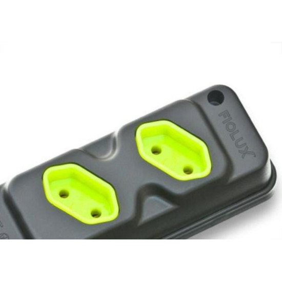 Kit C/2 - Tomada Barra Fiolux Dupla 2P 20A Preto