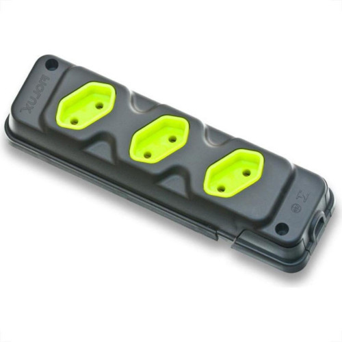Kit C/2 - Tomada Barra Fiolux Tripla 2P 20A Preto Kit C/2 - Tomada Barra Fiolux Tripla 2P 20A Preto