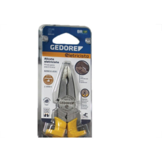 Alicate Univ 8''Prof Gedore Elet Cabo Amarelo 1000V Alicate Univ 8''Prof Gedore Elet Cabo Amarelo 1000V