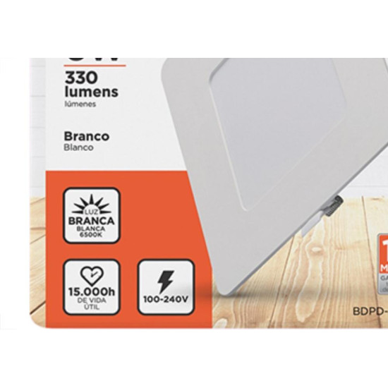 Luminaria Led Embutir Quadrada 06W 6500K 12Cm B_D Eco Luminaria Led Embutir Quadrada 06W 6500K 12Cm B_D Eco