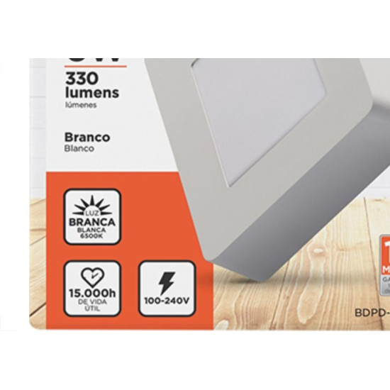 Luminaria Led Sob Quad 06W 6500K 10Cm B_D Eco Luminaria Led Sob Quad 06W 6500K 10Cm B_D Eco