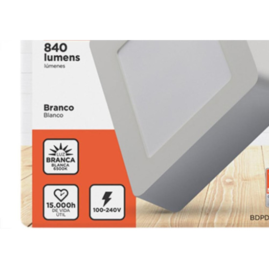 Luminaria Led Sob Quad 12W 6500K 16Cm B_D Eco Luminaria Led Sob Quad 12W 6500K 16Cm B_D Eco