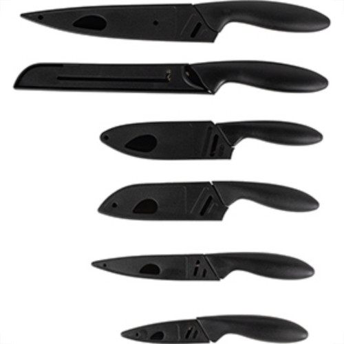 Faca Gourmet Titanium Kit 06Pc Preto 6895 Faca Gourmet Titanium Kit 06Pc Preto 6895