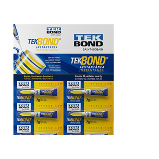 Cola Tekbond Instantanea 2G Cartela c/12 Cola Tekbond Instantanea 2G Cartela c/12
