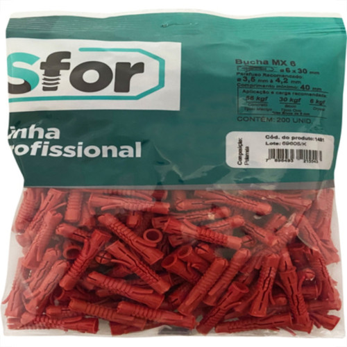 Bucha Fix.Nylon Mx Vrm Sfor 06 C/200 Bucha Fix.Nylon Mx Vrm Sfor 06 C/200