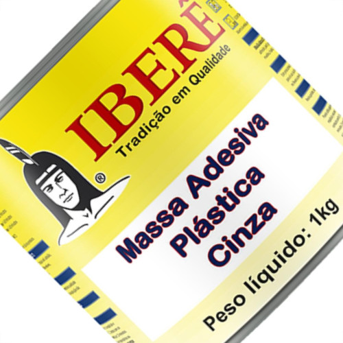 Massa Plastica 1Kg Ibere Cinza Massa Plastica 1Kg Ibere Cinza