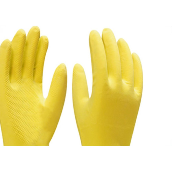 Luva Imbat Latex Verniz Silver Amarelo 10-Gg - Kit C/12 Unidades