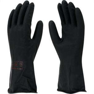 Luva Imbat Latex Forrada Preto 09-G - Kit C/12 Unidades