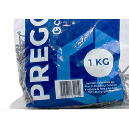 Prego Polido Cibra C/Cabeça 18X27 (3,40X62mm) Prego Polido Cibra C/Cabeça 18X27 (3,40X62mm)