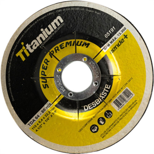 Disco Desbaste Titanium 4.1/2X7/8 Disco Desbaste Titanium 4.1/2X7/8