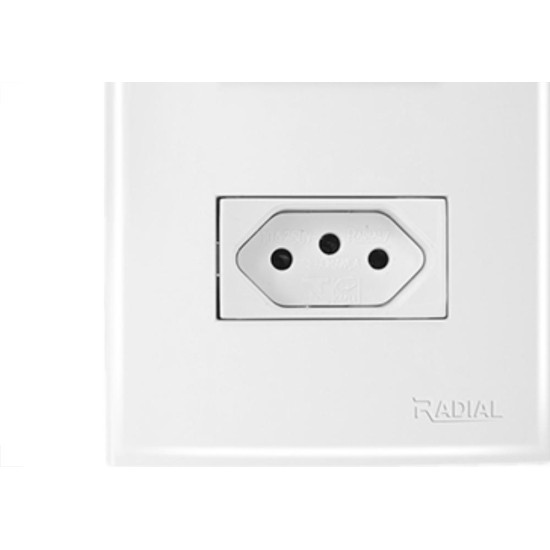 Conjunto Radial Ouro Branco 1 Simples 1Tomada 10A 1809116 Conjunto Radial Ouro Branco 1 Simples 1Tomada 10A 1809116