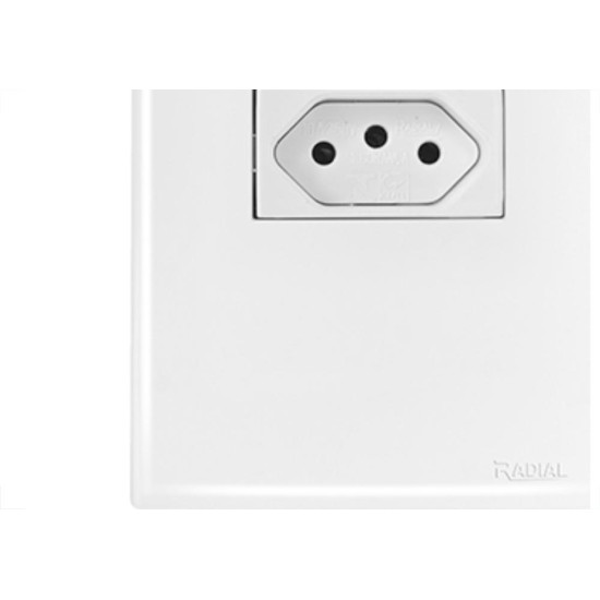 Conjunto Radial Ouro Branco 1Tomada 10A 1809113 Conjunto Radial Ouro Branco 1Tomada 10A 1809113