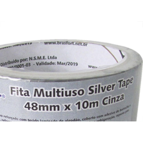 Fita Silver Tape Brasfort Cinza 48Mmx10M Fita Silver Tape Brasfort Cinza 48Mmx10M