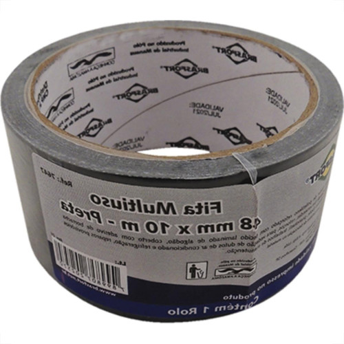 Fita Silver Tape Brasfort Preta 48Mmx10M Fita Silver Tape Brasfort Preta 48Mmx10M