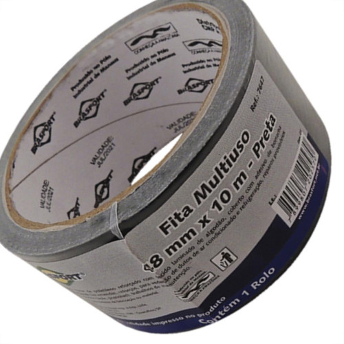 Fita Silver Tape Brasfort Preta 48Mmx10M Fita Silver Tape Brasfort Preta 48Mmx10M