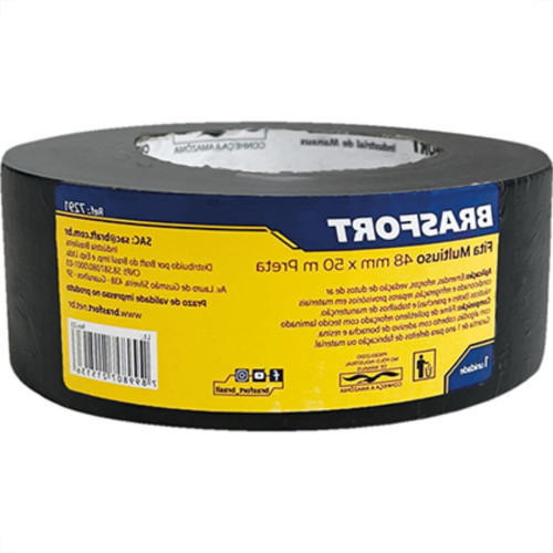 Fita Silver Tape Brasfort Preta 48Mmx50M Fita Silver Tape Brasfort Preta 48Mmx50M