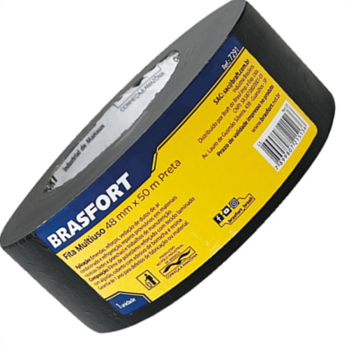 Fita Silver Tape Brasfort Preta 48Mmx50M Fita Silver Tape Brasfort Preta 48Mmx50M