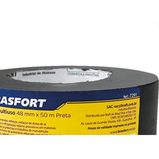 Fita Silver Tape Brasfort Preta 48Mmx50M Fita Silver Tape Brasfort Preta 48Mmx50M