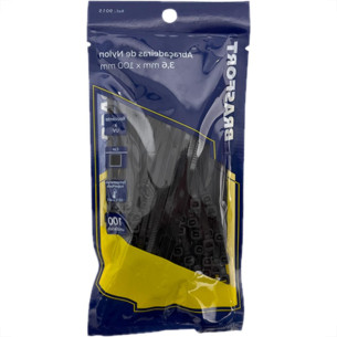 Abracadeira Nylon Brasfort 3,6X100 Preto C/100