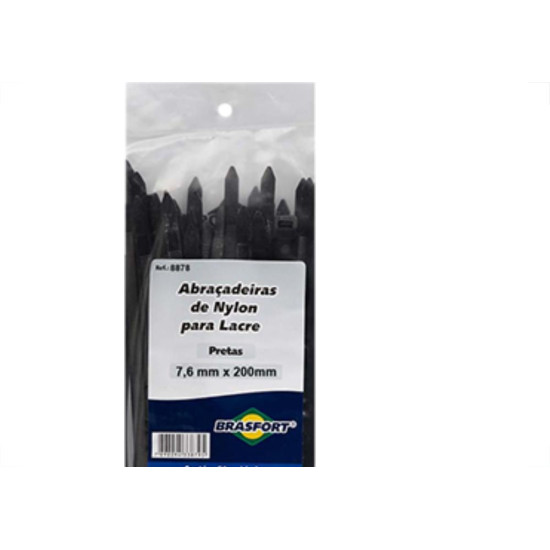 Abracadeira Nylon Brasfort 7,6X200 Preto C/50 Abracadeira Nylon Brasfort 7,6X200 Preto C/50