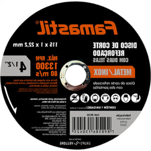 Disco Sped/Inox Famastil 4.1/2X7/8X1,0 - Kit C/10 Unidades