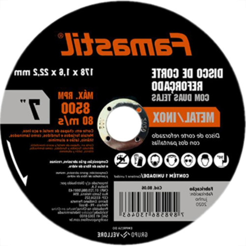 Disco Sped/Inox Famastil 7X7/8X1,6 - Kit C/10 Unidades Disco Sped/Inox Famastil 7X7/8X1,6 - Kit C/10 Unidades