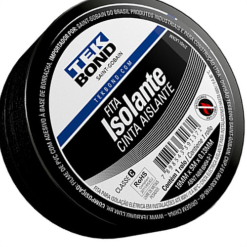 Fita Isolante Tekbond 05Mts - Kit C/10 Unidades