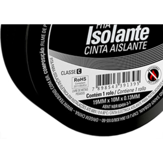 Fita Isolante Tekbond 10Mts - Kit C/10 Unidades