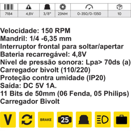 Parafusadeira Titanium 4.8V Bivolt C/11Bits Parafusadeira Titanium 4.8V Bivolt C/11Bits