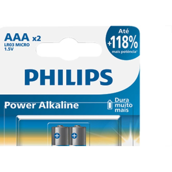 Pilha Alcalina Philips Palito Aaa2 C/2