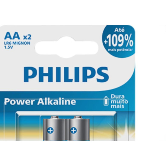 Pilha Alcalina Philips Peq Aa2 C/2