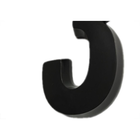 Numero 3D Pvc Deplasti 3 Preto 13Cm