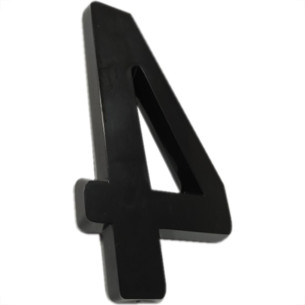 Numero 3D Pvc Deplasti 4 Preto 13Cm