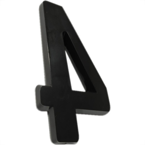 Numero 3D Pvc Deplasti 4 Preto 13Cm Numero 3D Pvc Deplasti 4 Preto 13Cm