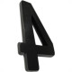Numero 3D Pvc Deplasti 4 Preto 13Cm Numero 3D Pvc Deplasti 4 Preto 13Cm