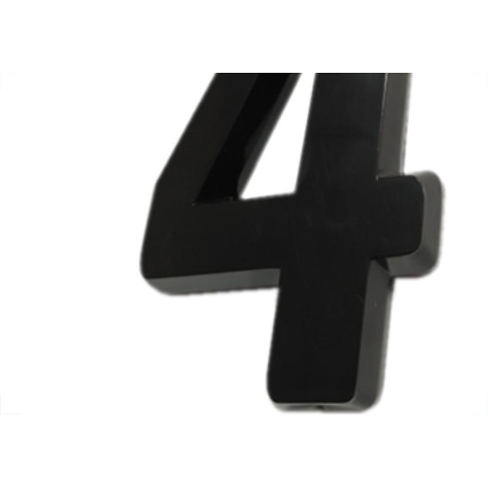 Numero 3D Pvc Deplasti 4 Preto 13Cm Numero 3D Pvc Deplasti 4 Preto 13Cm