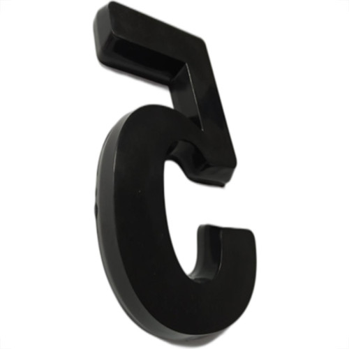 Numero 3D Pvc Deplasti 5 Preto 13Cm Numero 3D Pvc Deplasti 5 Preto 13Cm